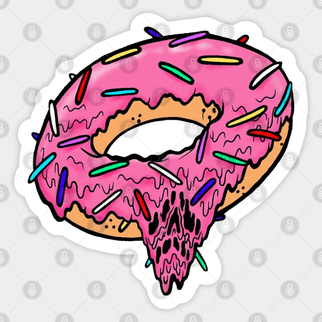 PINK FROSTED DOUGHNUT Sticker by POISON PIZZA SB